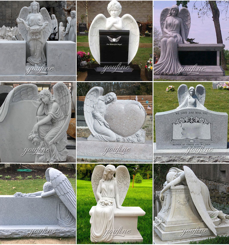 stone angel headstone design