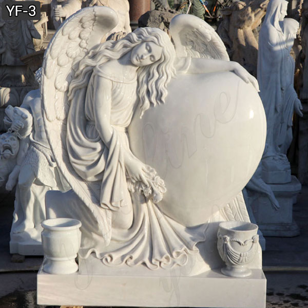 angel on tombstone memorial vases