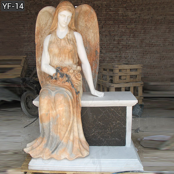  Double weeping angel headstone- Home garden angel statue for sale