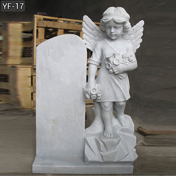 Angel Garden Statuary Marble Grave Headstones Designs For Sale
