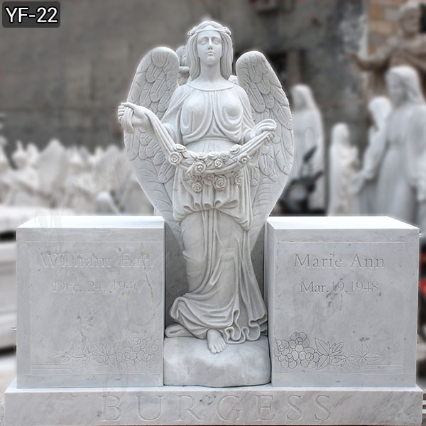 outdoor angel statuary memorial headstones for sale