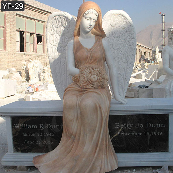 angel on tombstone memorial vases