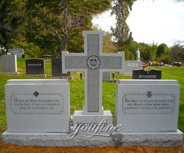 High Quality Marble Hand Carved hand carved white marble cross headstone