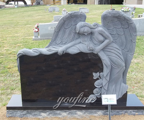 Granite stone affordable tombstone with angel for sale