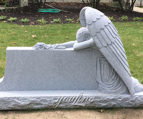 Granite stone weeping angel tombstone maker