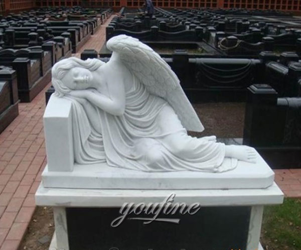 Hand Carved Modern Sleeping Angel Marble Tombstone Price