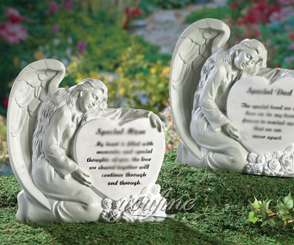 Hand carved natural marble angel heart shape headstones monuments price