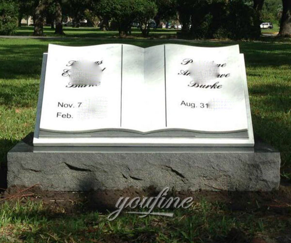 Natural stone book shape tombstone design maker