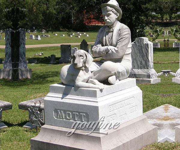 Stone gentle and dog cemetery monuments design for sale