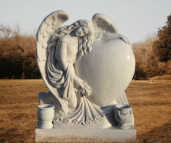 Life size angel memorials headstones hand carved for sale BOKK-39