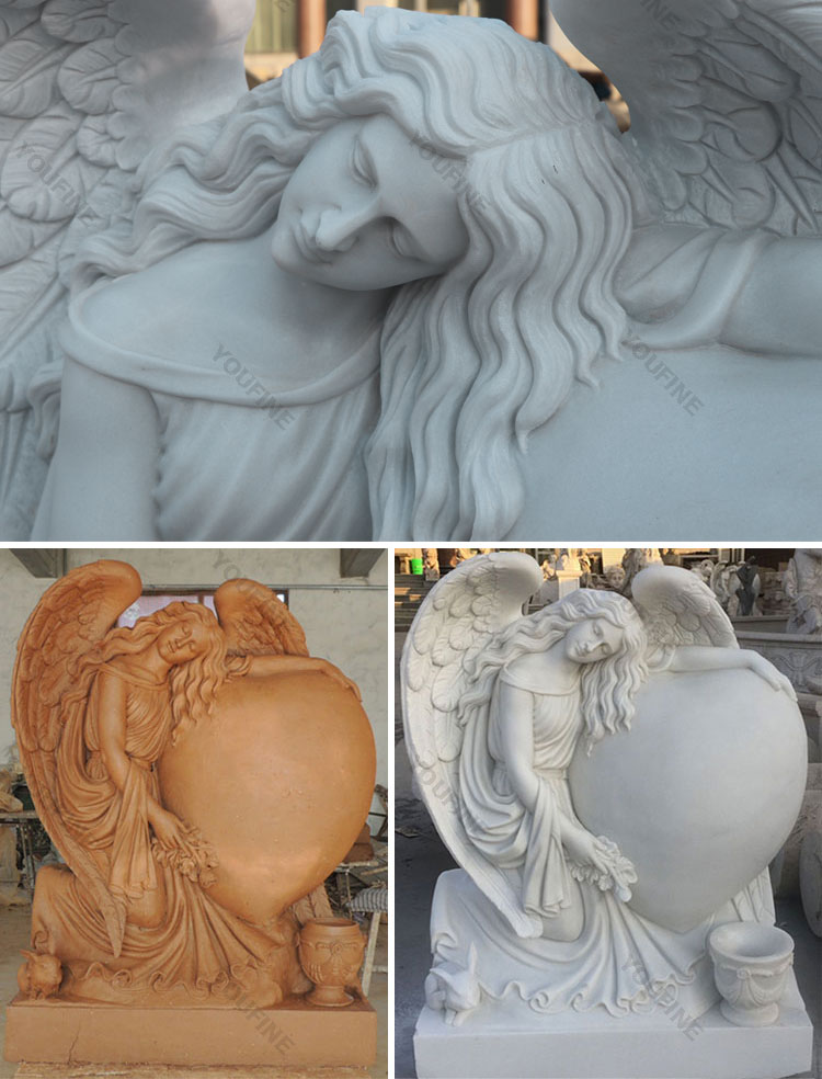 Life size angel memorials headstones