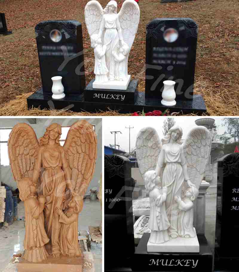Granite Tombstone Angel Statue Cemetery