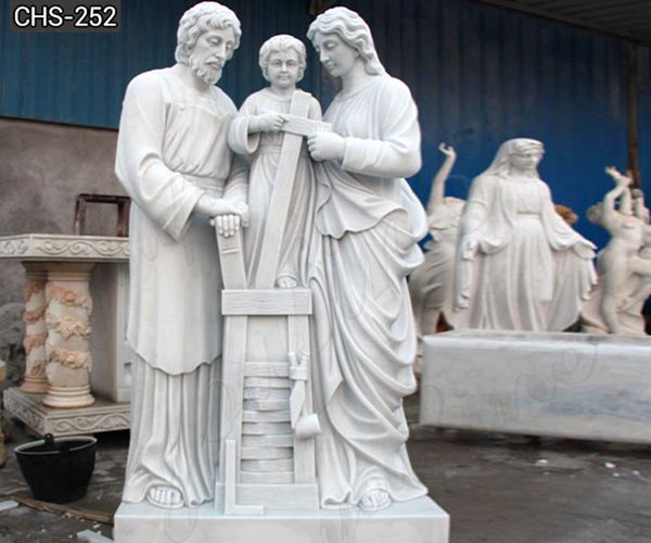 holy family marble stone statue