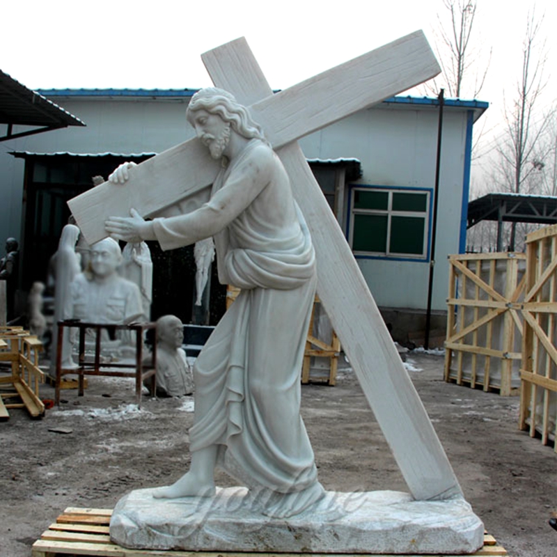 jesus christ statue in white marble