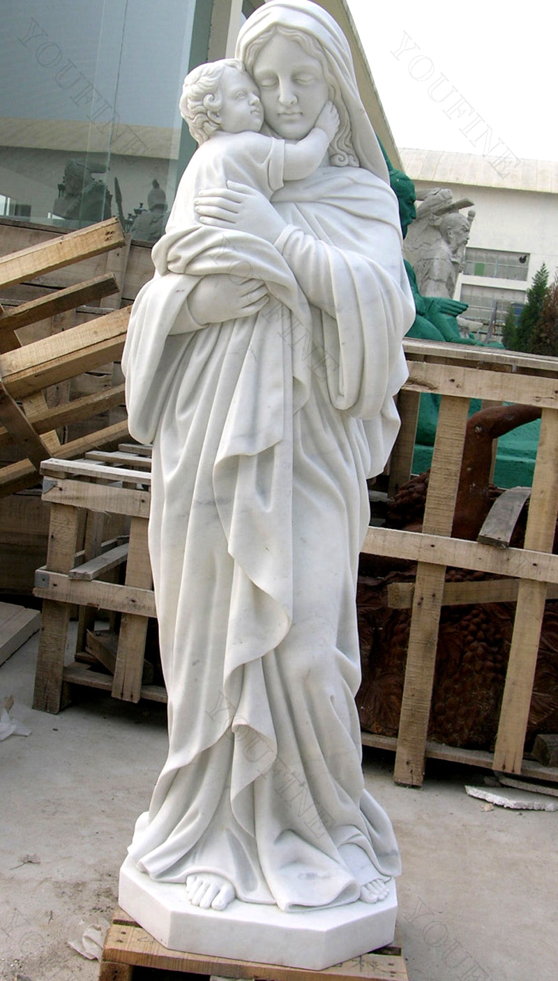 life size virgin Mary with baby jesus statue for sale
