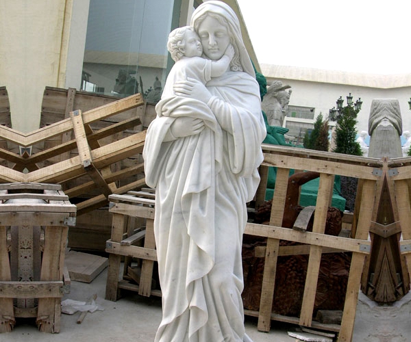 religious virgin Mary with baby jesus statue