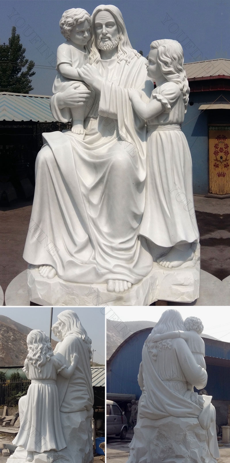 white marble jesus sculpture