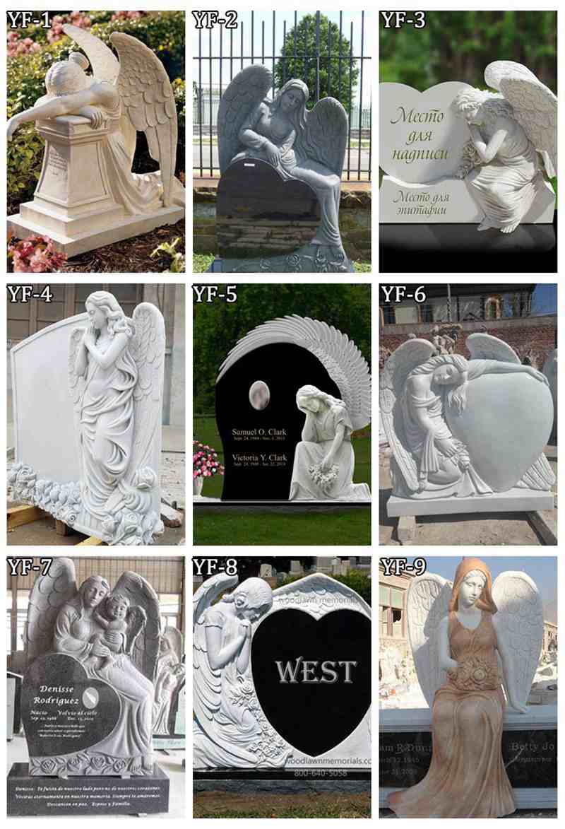 Winged Marble Angel Gravestones