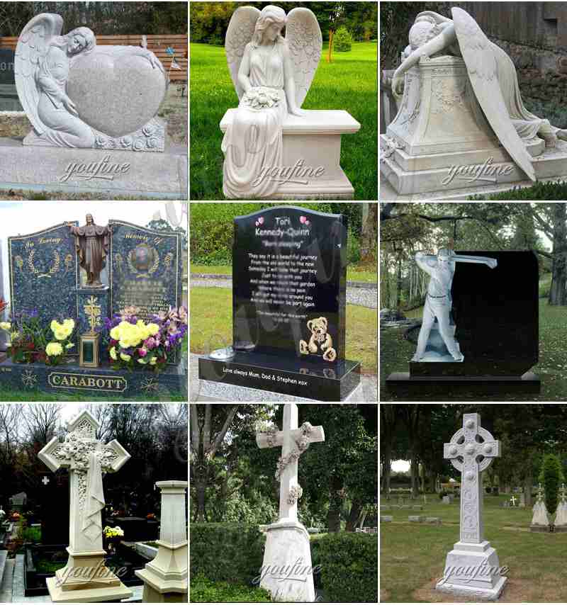 Customized Religious Cross Marble Headstone