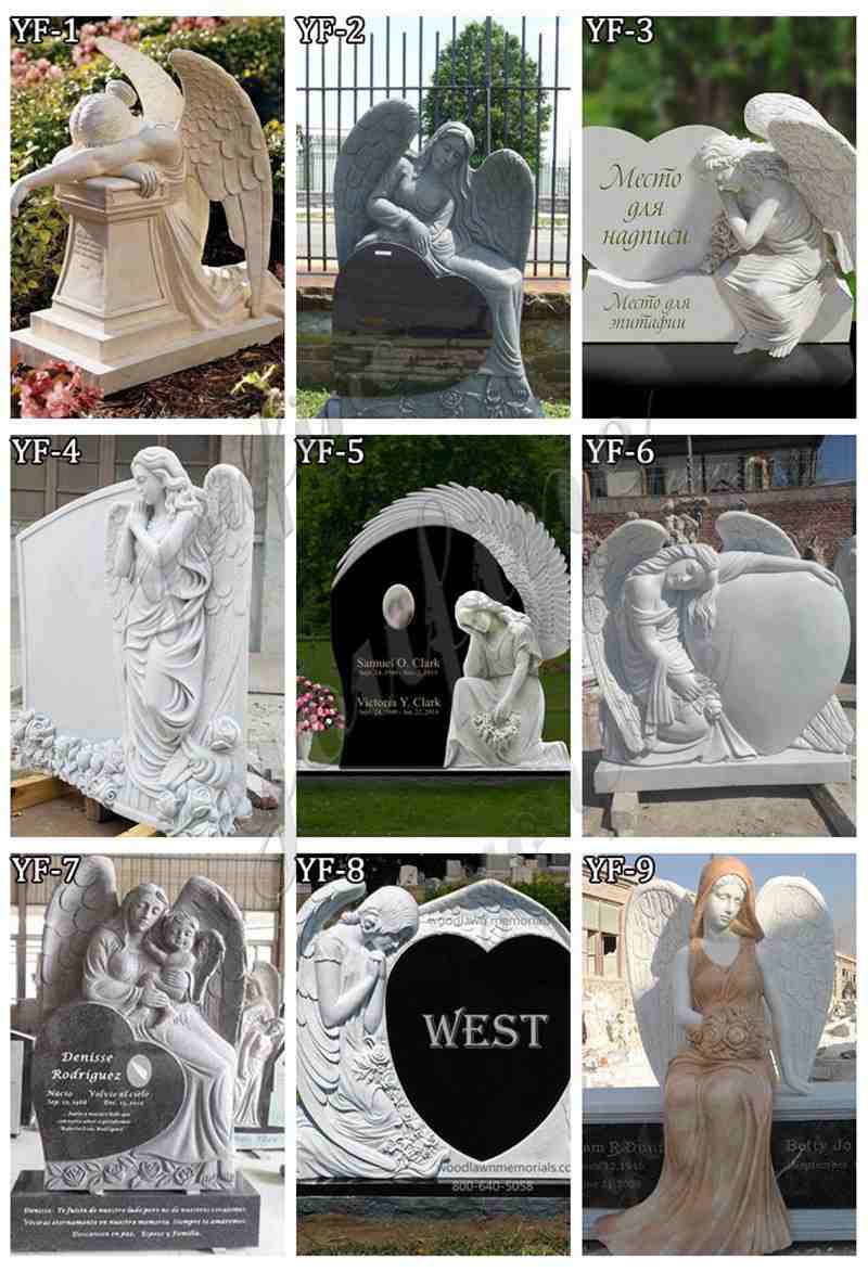 Hand Carved Marble Angel Headstone