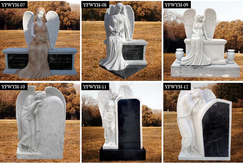 Natural Marble Angel Headstone monument for MOKK-569