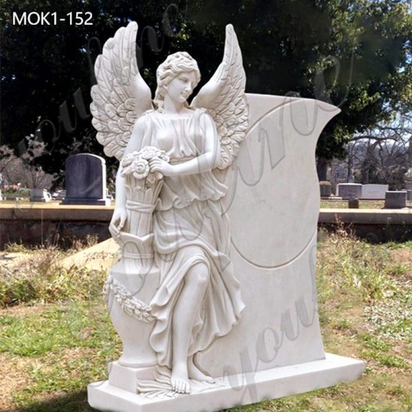 Marble angel tombstone-YouFine Sculpture