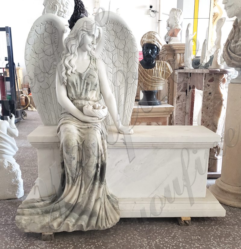 Praying angel headstone-YouFine Sculpture