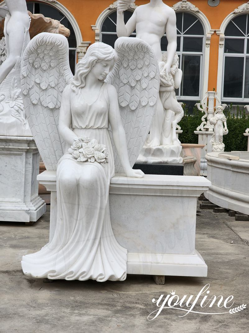 beautiful marble angel headstones front photo