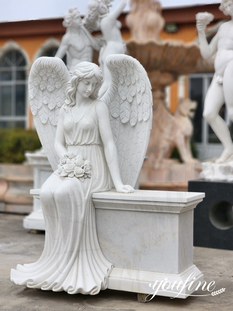 marble guardian angel headstone