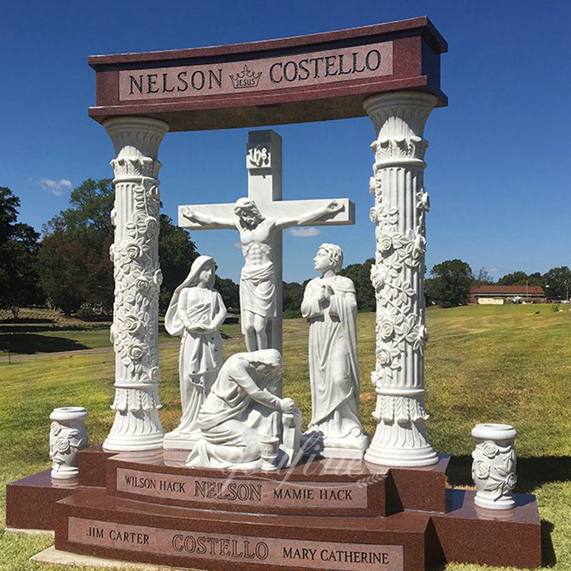 Marble Jesus Statue Tombstone