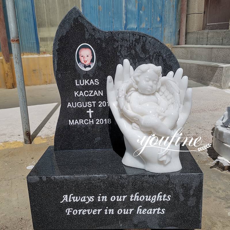 White Marble Cherub Headstone