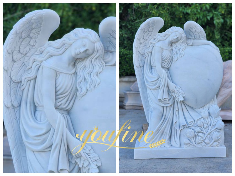 Realistic Marble Angel Headstone