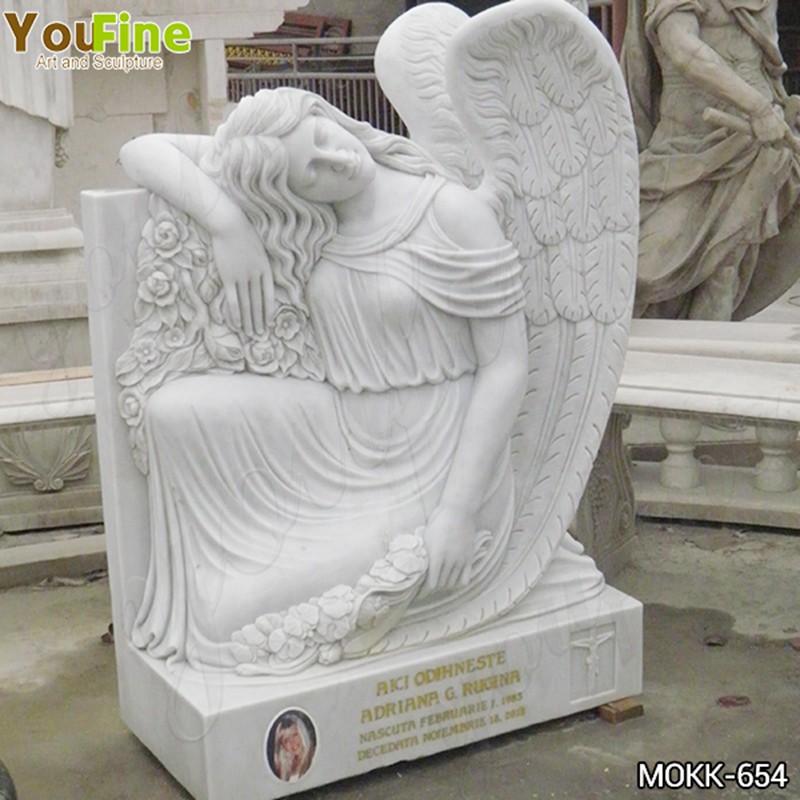 marble kneeling angel headstone