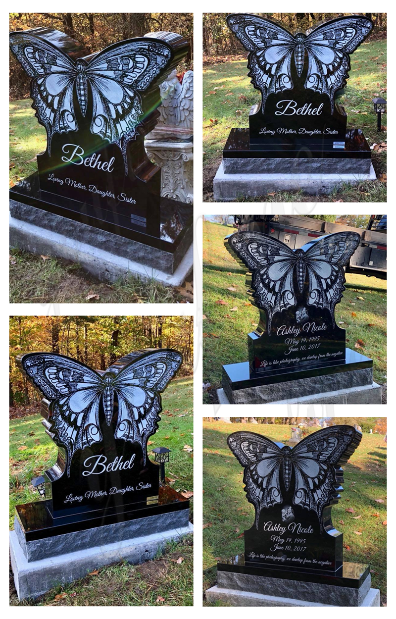Hand Carved Beautiful Marble Butterfly Headstones for Graves